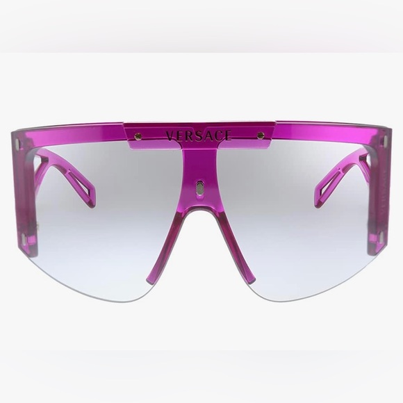 ❌❌SOLD❌❌VERSACE Versace VE 4393 53341W Transparent Fuxia Shield Sunglasses❌SOLD❌ - Picture 3 of 6